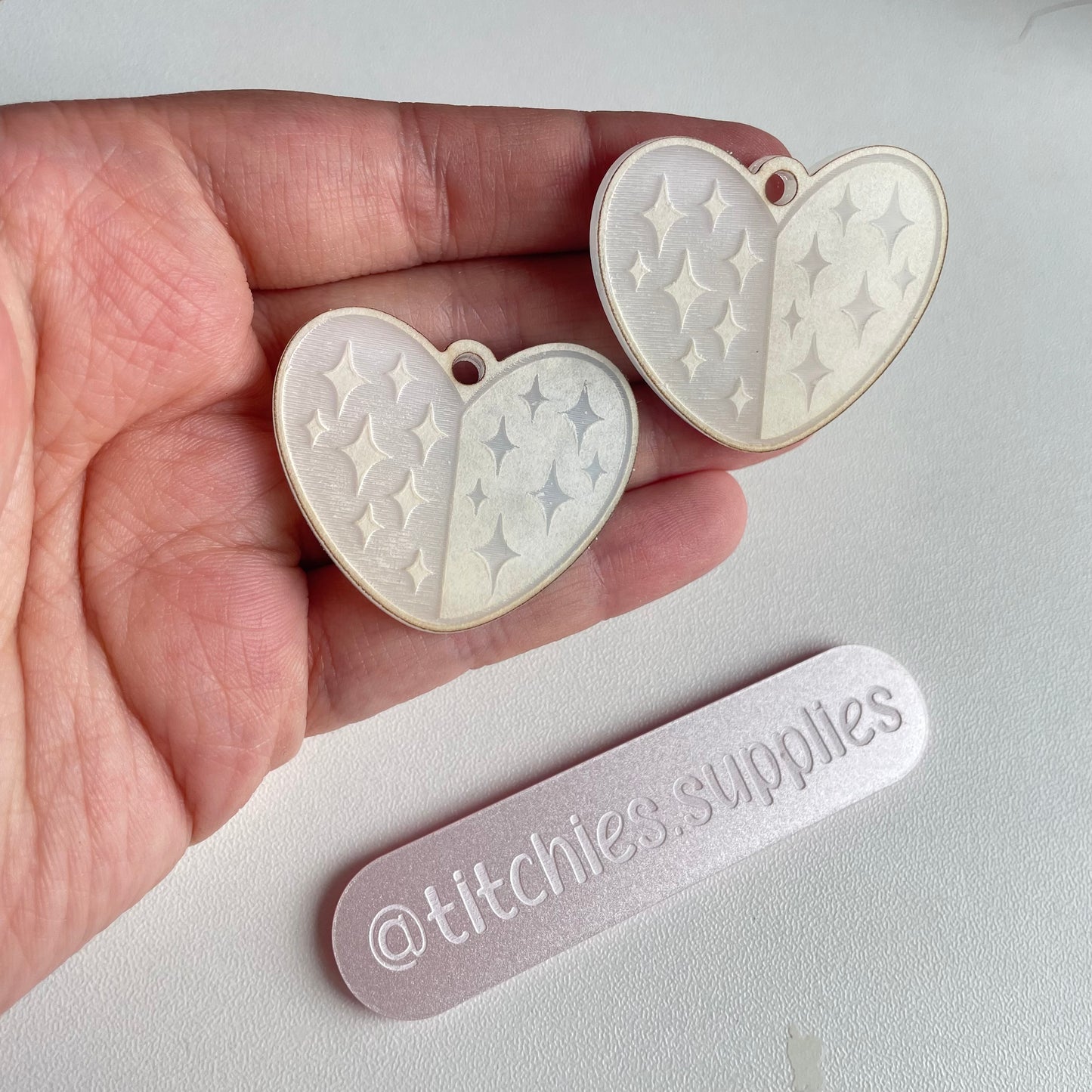 Two-tone Sparkle Heart Earring Mould