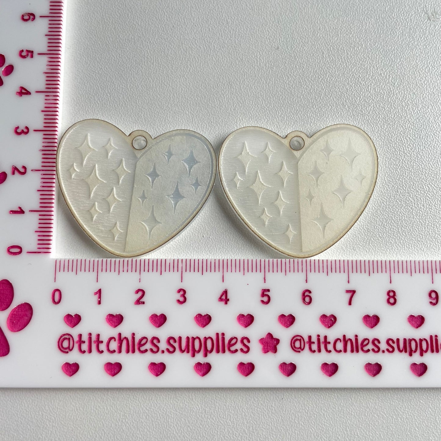 Two-tone Sparkle Heart Earring Mould