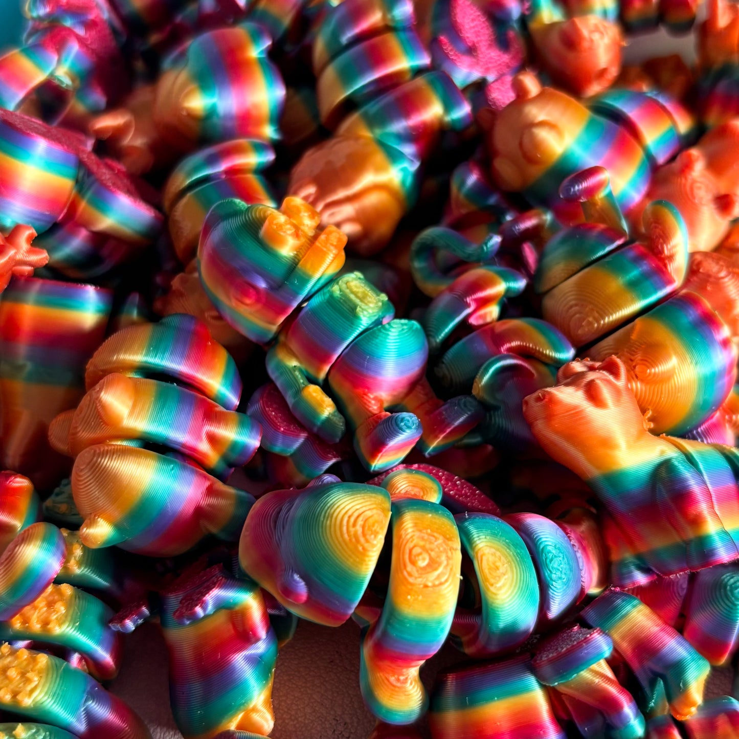 Mini Fidget Animals - Vibrant Rainbow