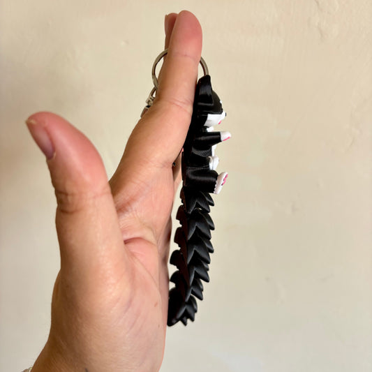 Tuxedo Cat Fluffy Tails Keyring