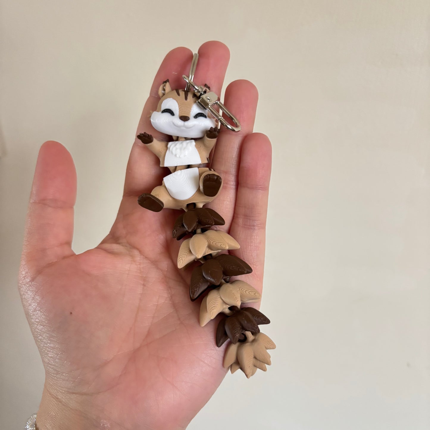 Squirrel Fluffy Tails Keyring