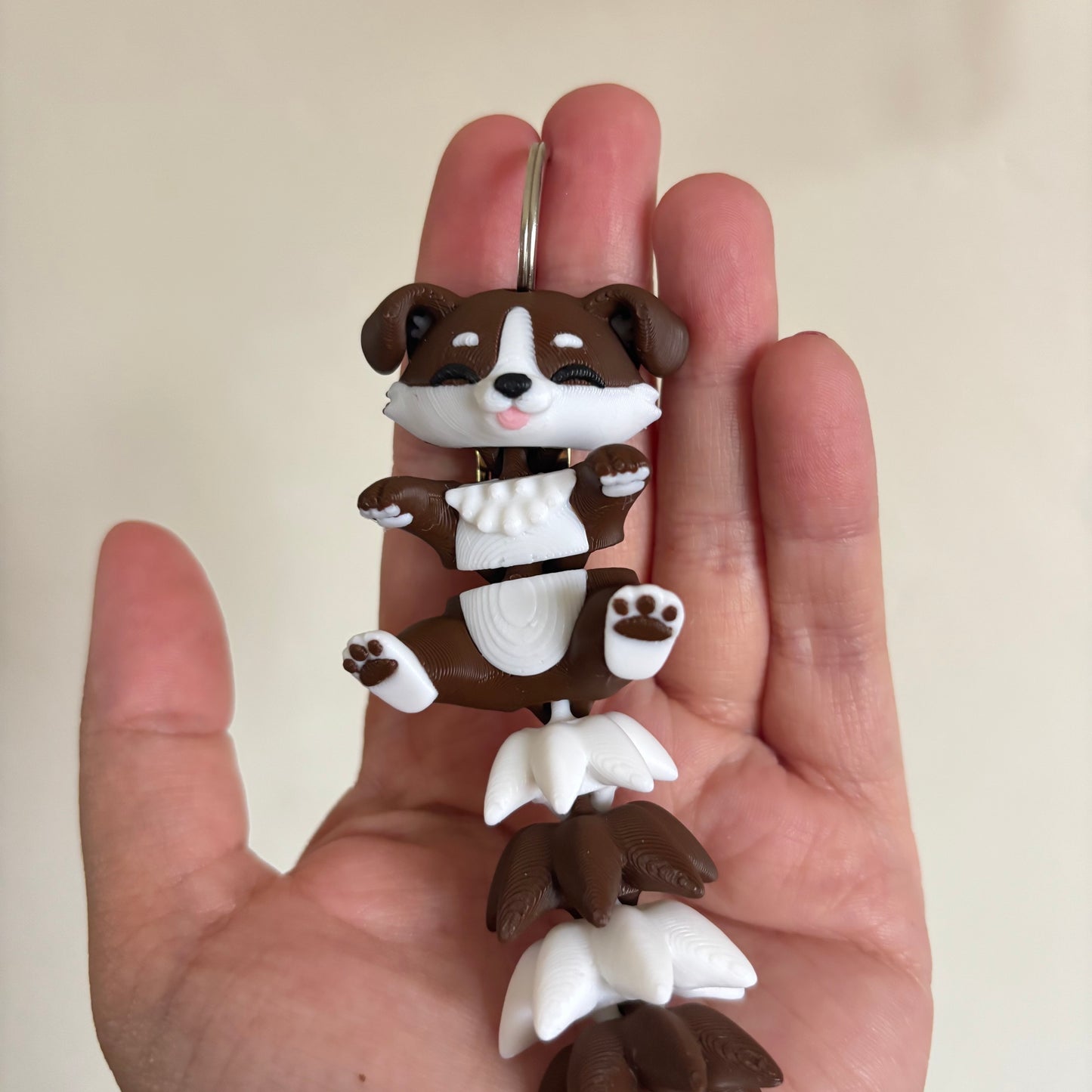 Dog Fluffy Tails Keyring