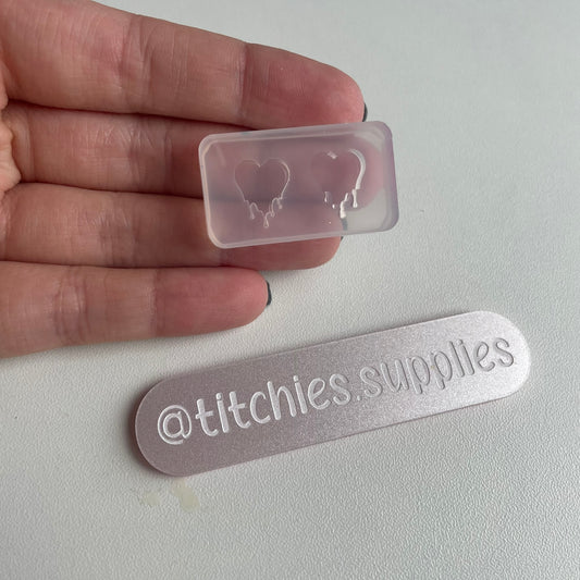 Tiny Drippy Heart Stud Earring Mould