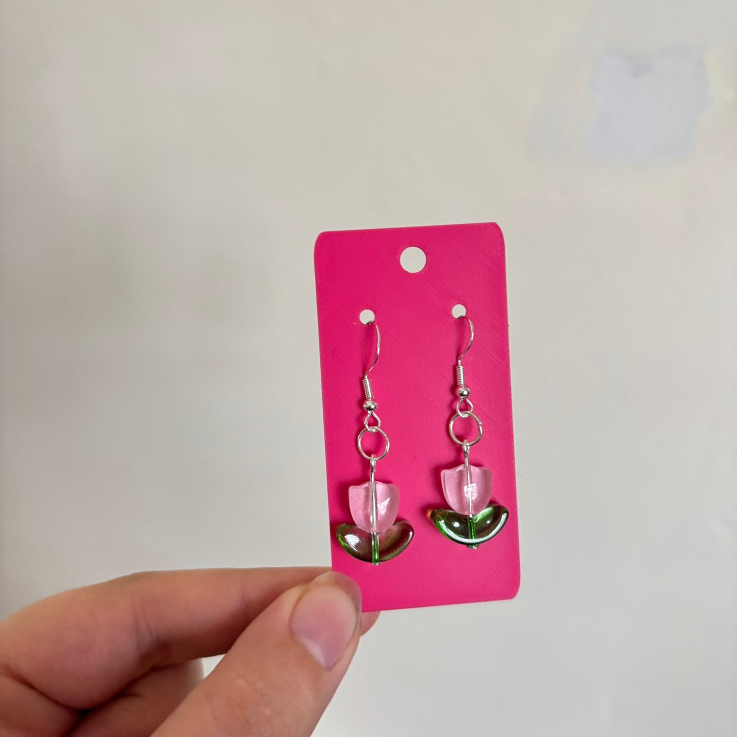 Glass Bead Tulip Earrings