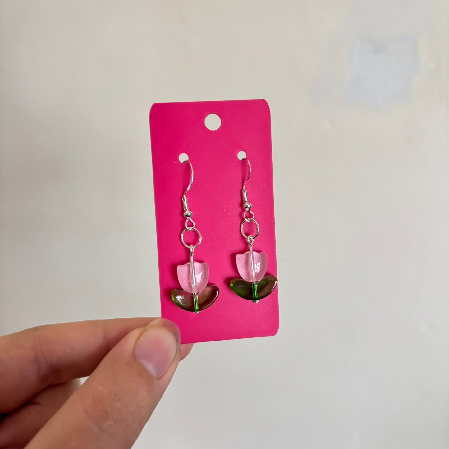Glass Bead Tulip Earrings