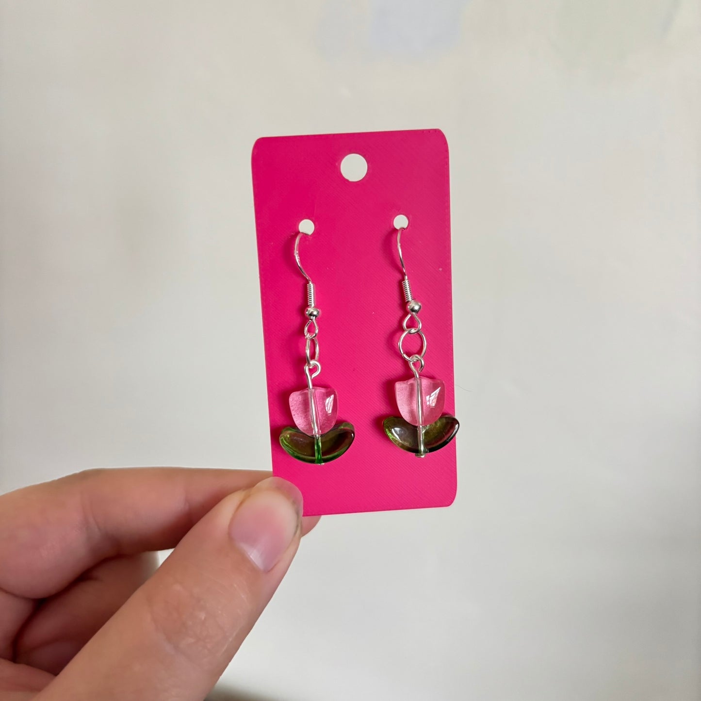 Glass Bead Tulip Earrings