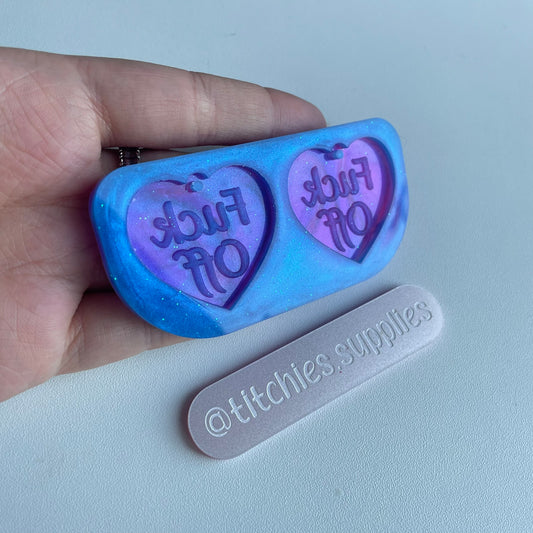 Fuck Off Heart Earring Mould