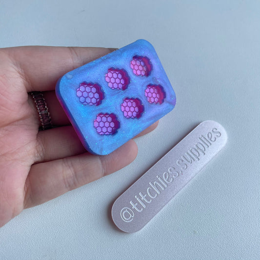 Set of 6 x 1cm Studs/Shaker Fillers Mould - Honeycomb