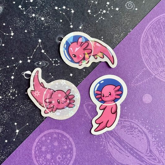Axolotl Space Trio Stickers