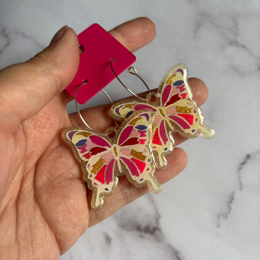 White Butterfly Earrings