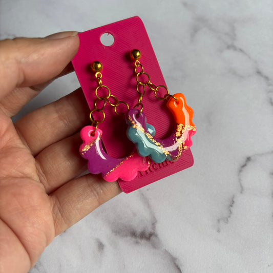 Scalloped Clay Hoop Earrings