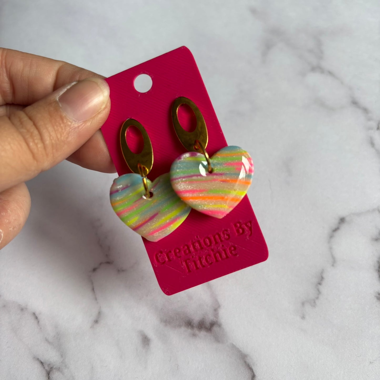 Heart Clay Earrings