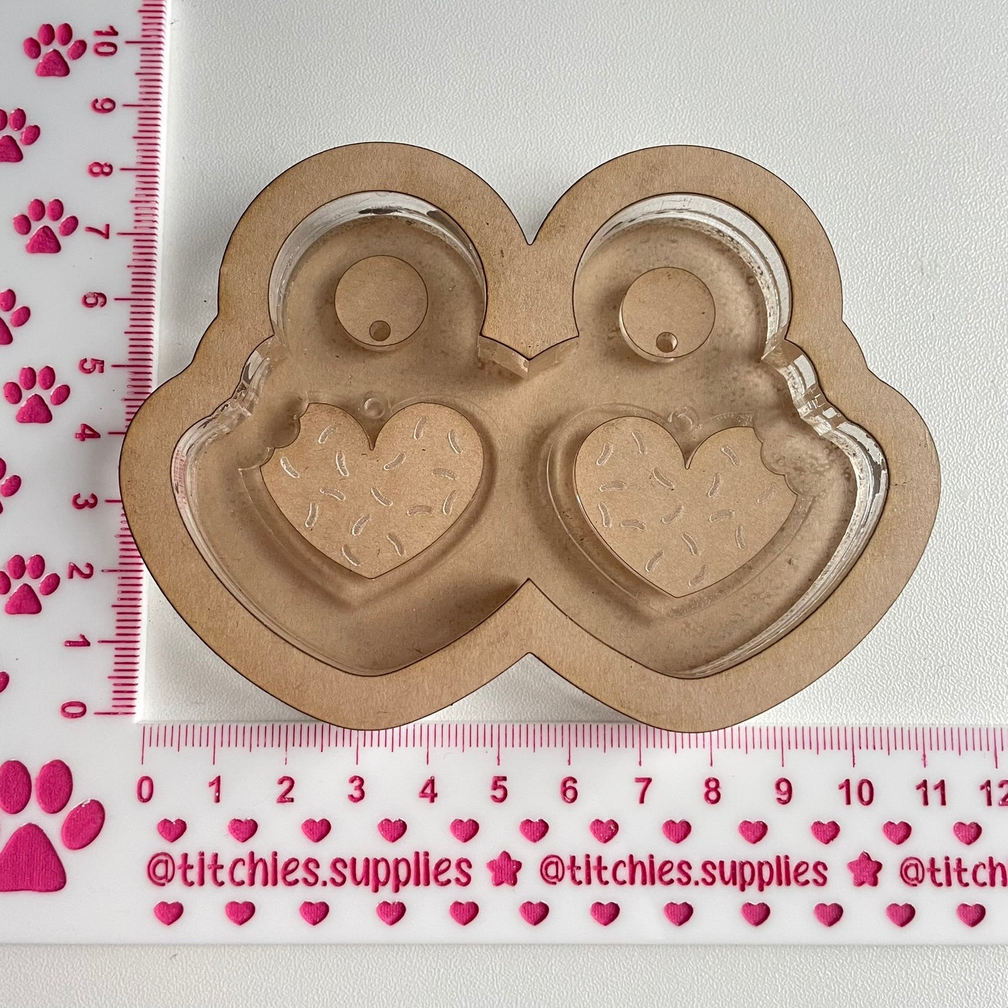 2 Layer Heart Cookie Earring Mould