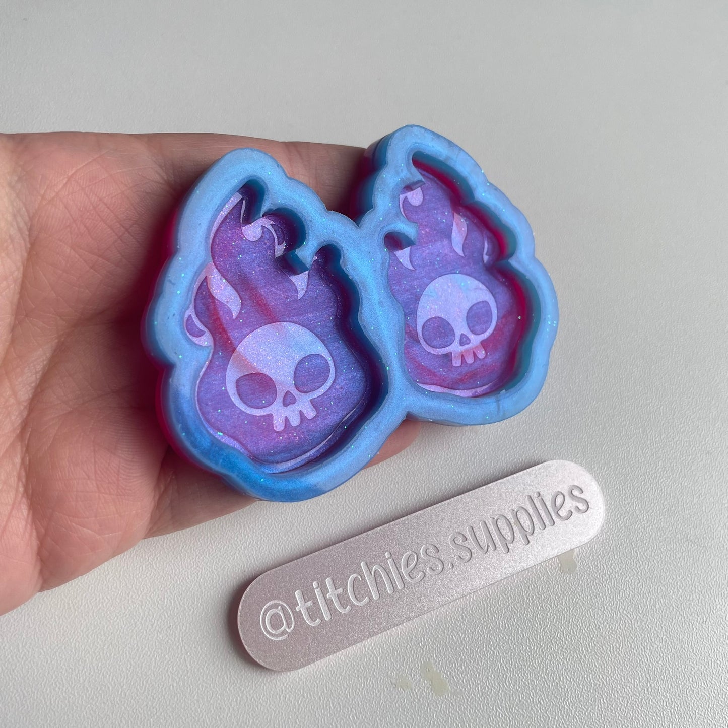 Flaming Skull Earring Mould