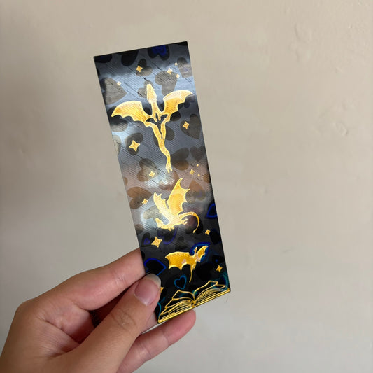 Holographic Golden Dragon Bookmark
