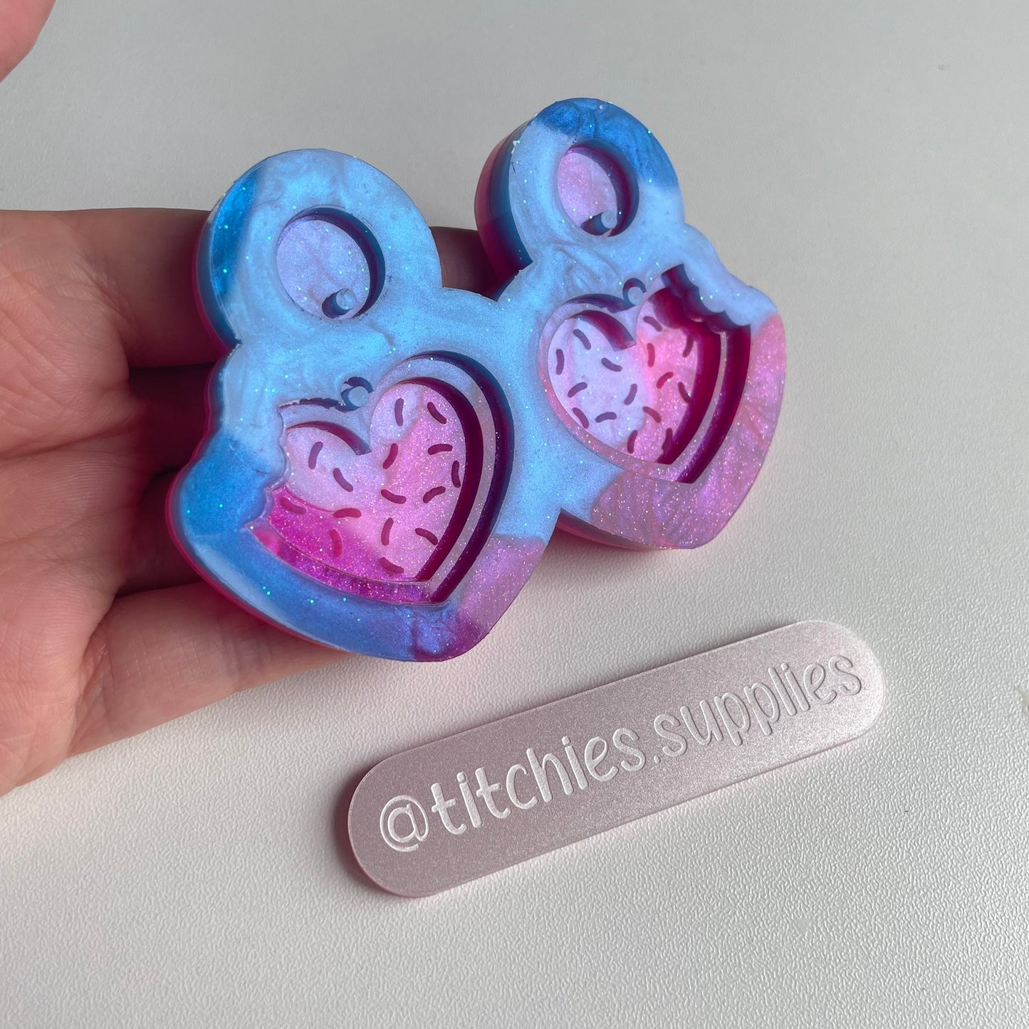 2 Layer Heart Cookie Earring Mould