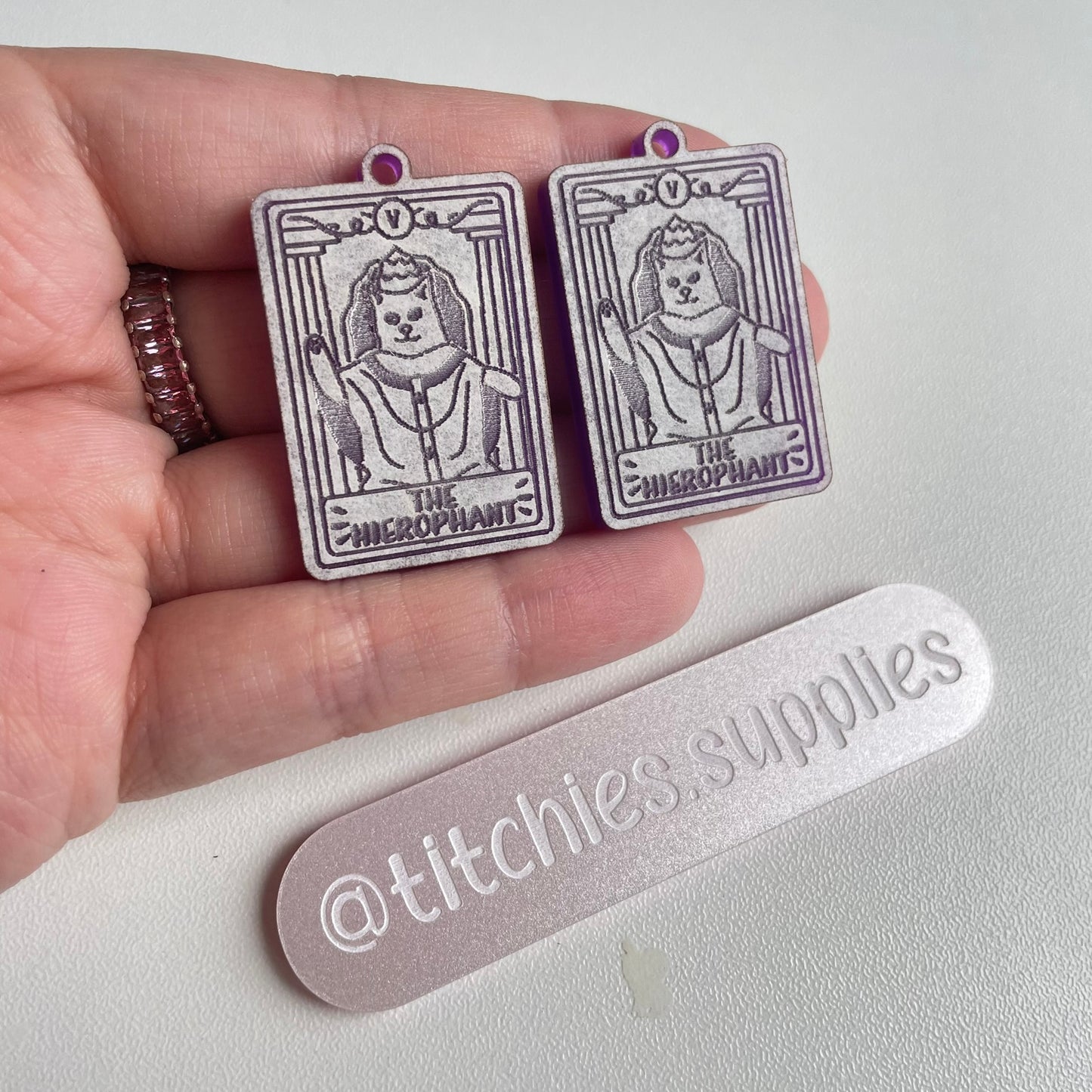 The Heirophant Cat Tarot Earring Mould
