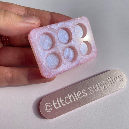 Set of 6 x 1cm Studs/Shaker Fillers Mould - Plain Circle