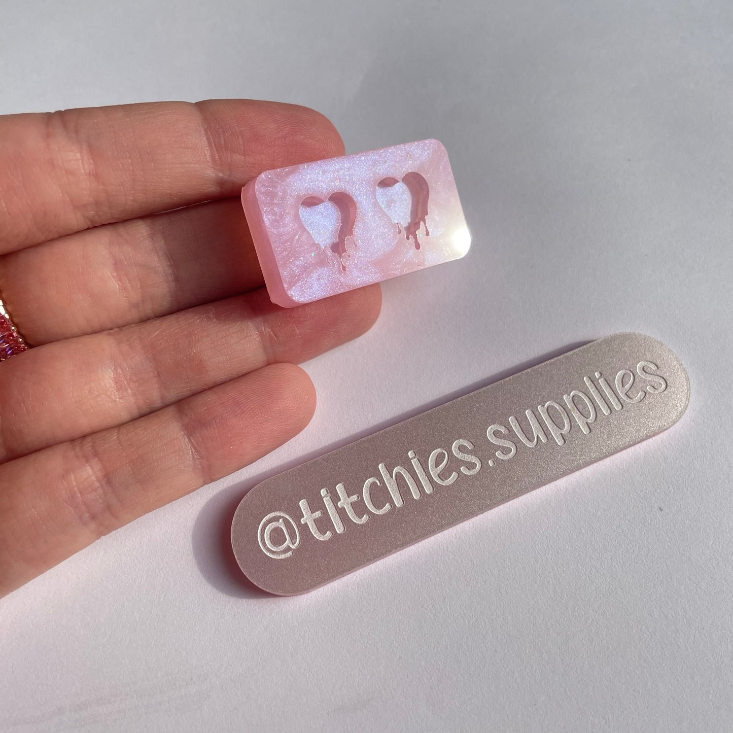 Tiny Drippy Heart Stud Earring Mould