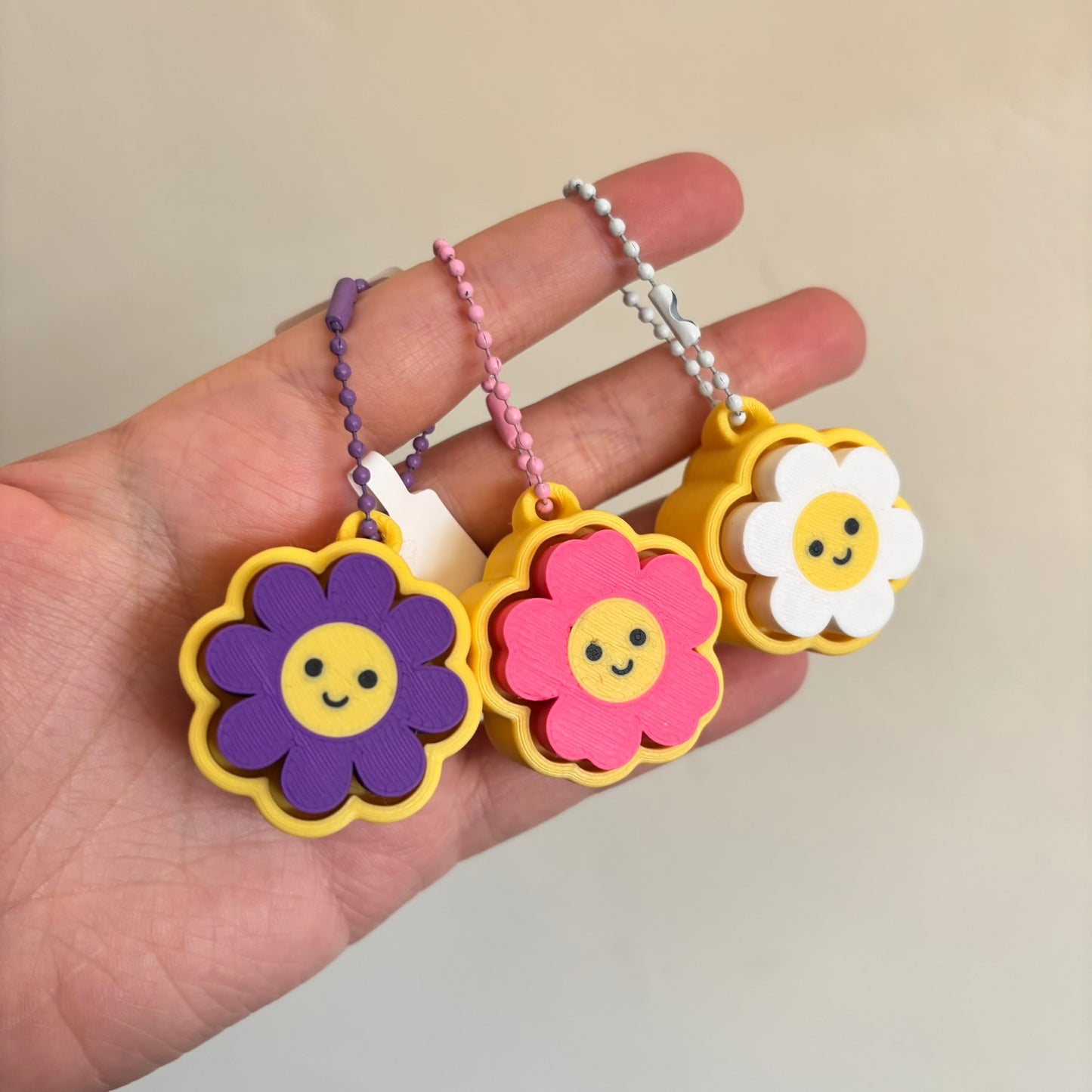 3D Printed Flower Clicker Keyring