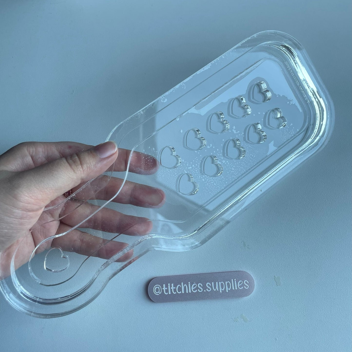 Large Double Heart Paddle Mould, 5mm Thick