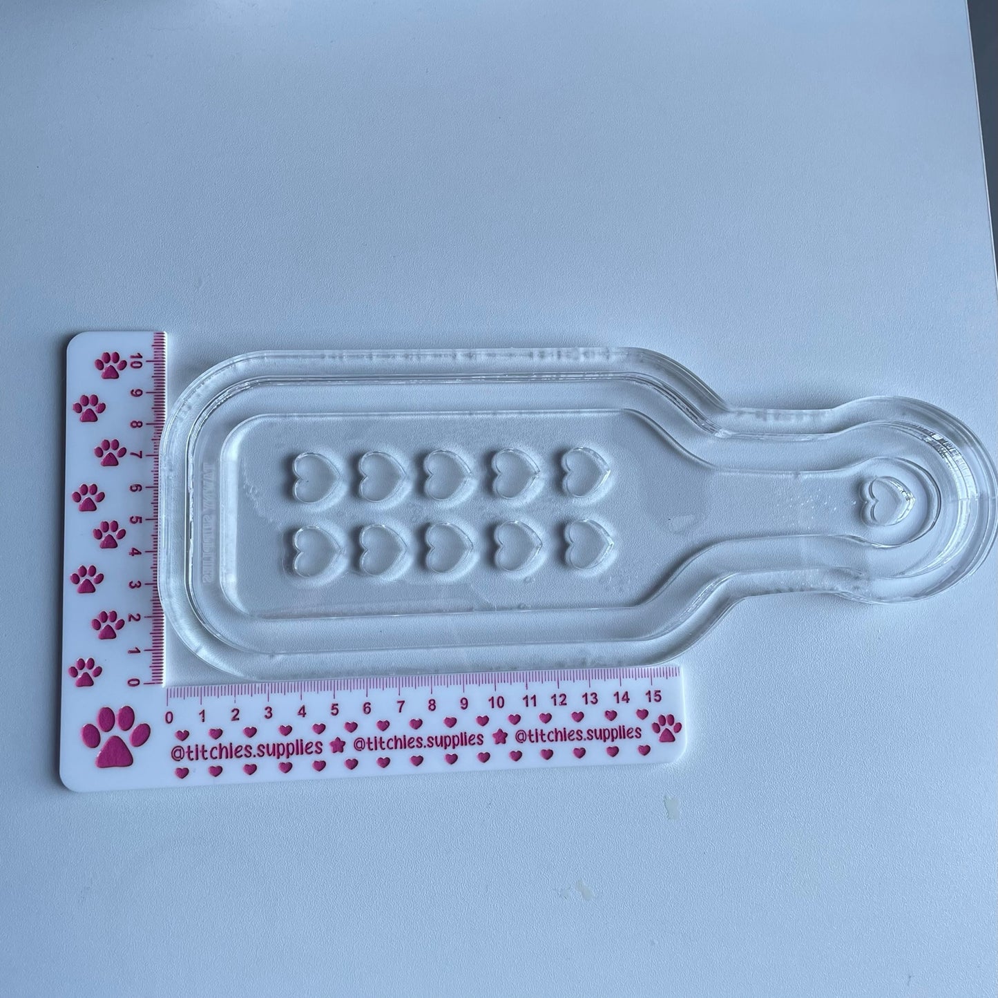 Large Double Heart Paddle Mould, 5mm Thick