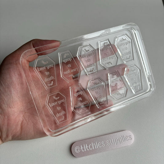 Love You To Death Coffin Palette Mould