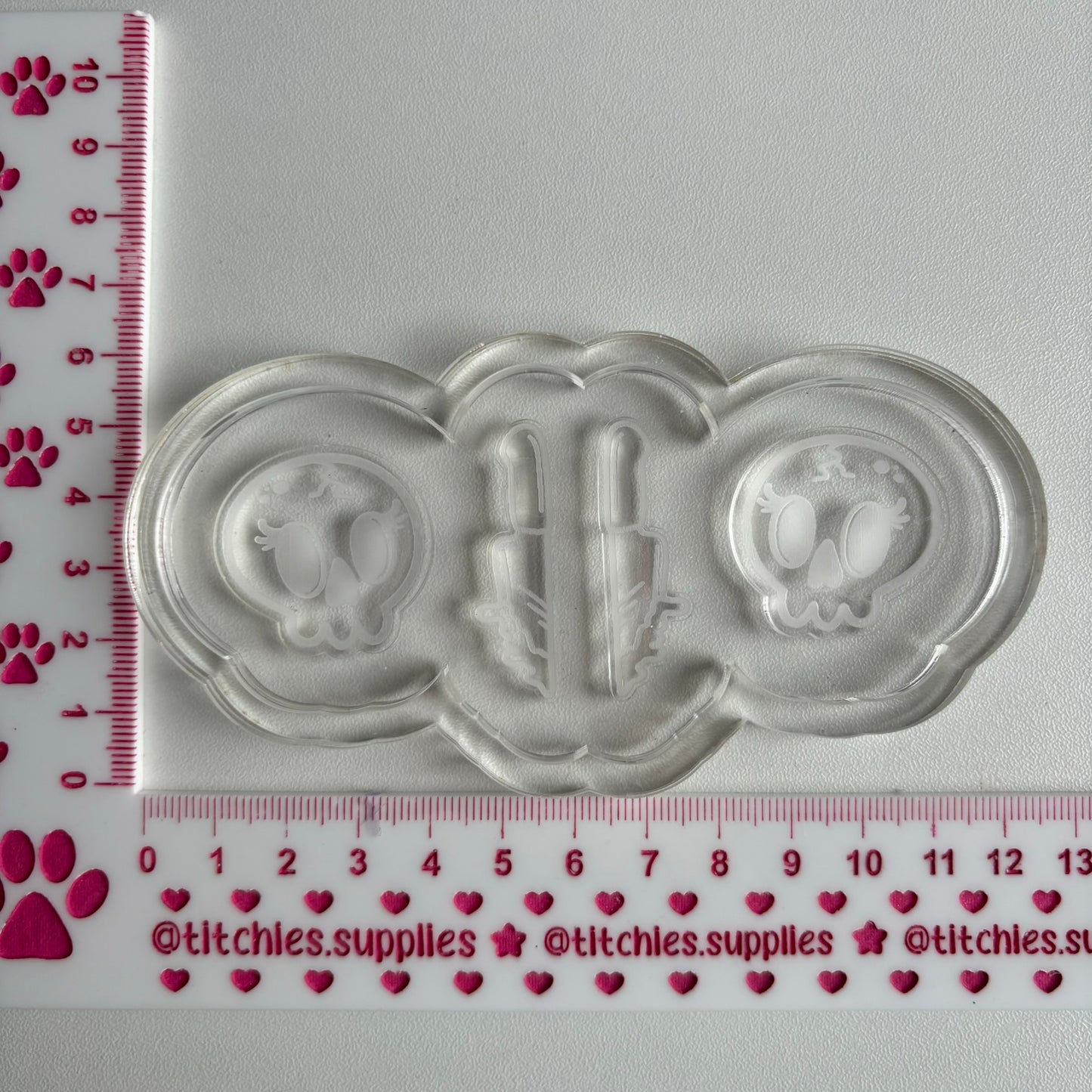 Cute Skull and Knife Earring Mould