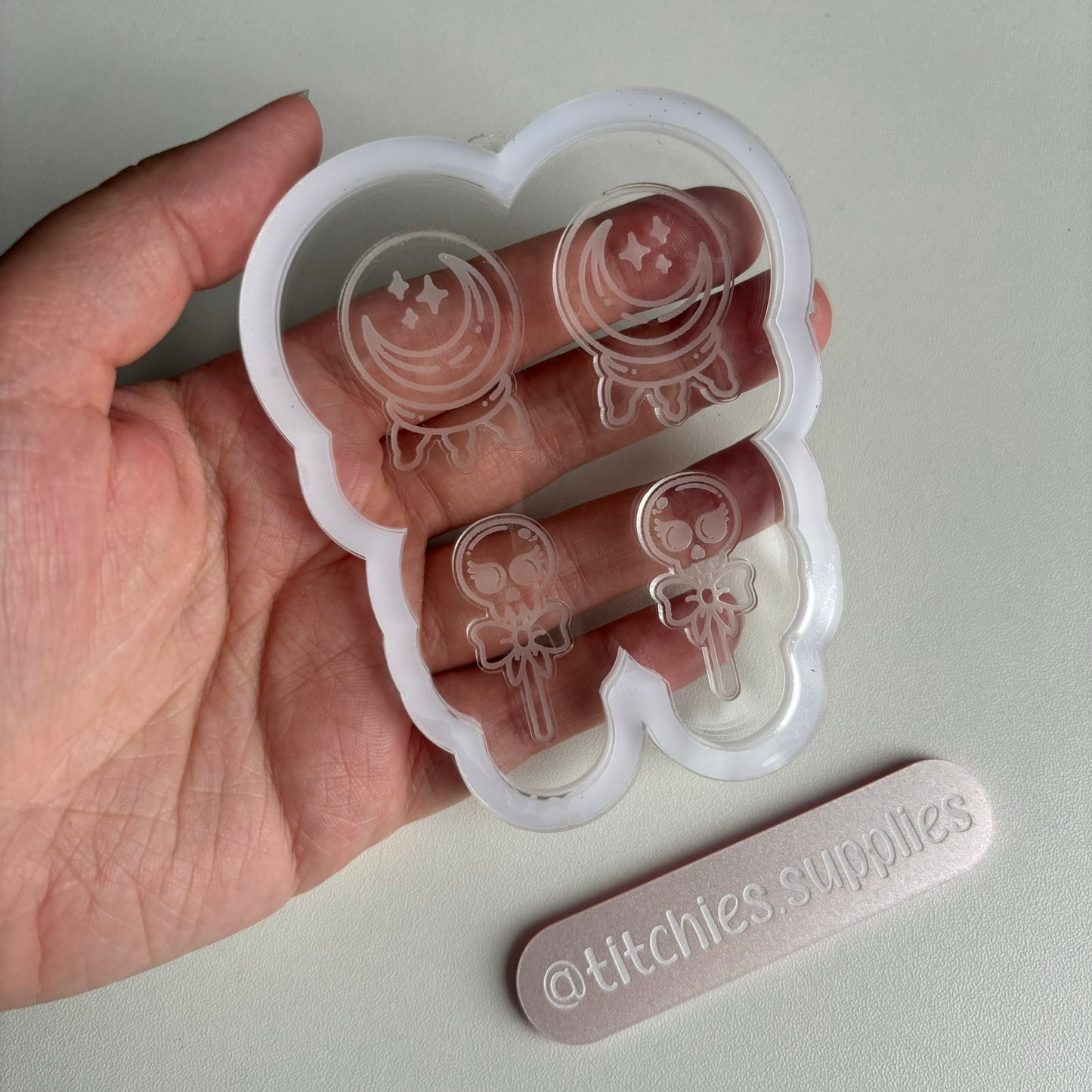 Crystal Ball and Skull Lolly Earring Mould