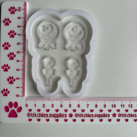 Crystal Ball and Skull Lolly Earring Mould