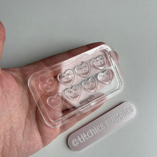 Pumpkin Face Heart Studs Palette Mould