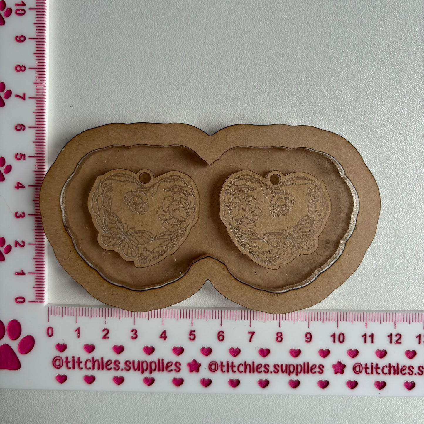 Butterfly Floral Heart Earring Mould