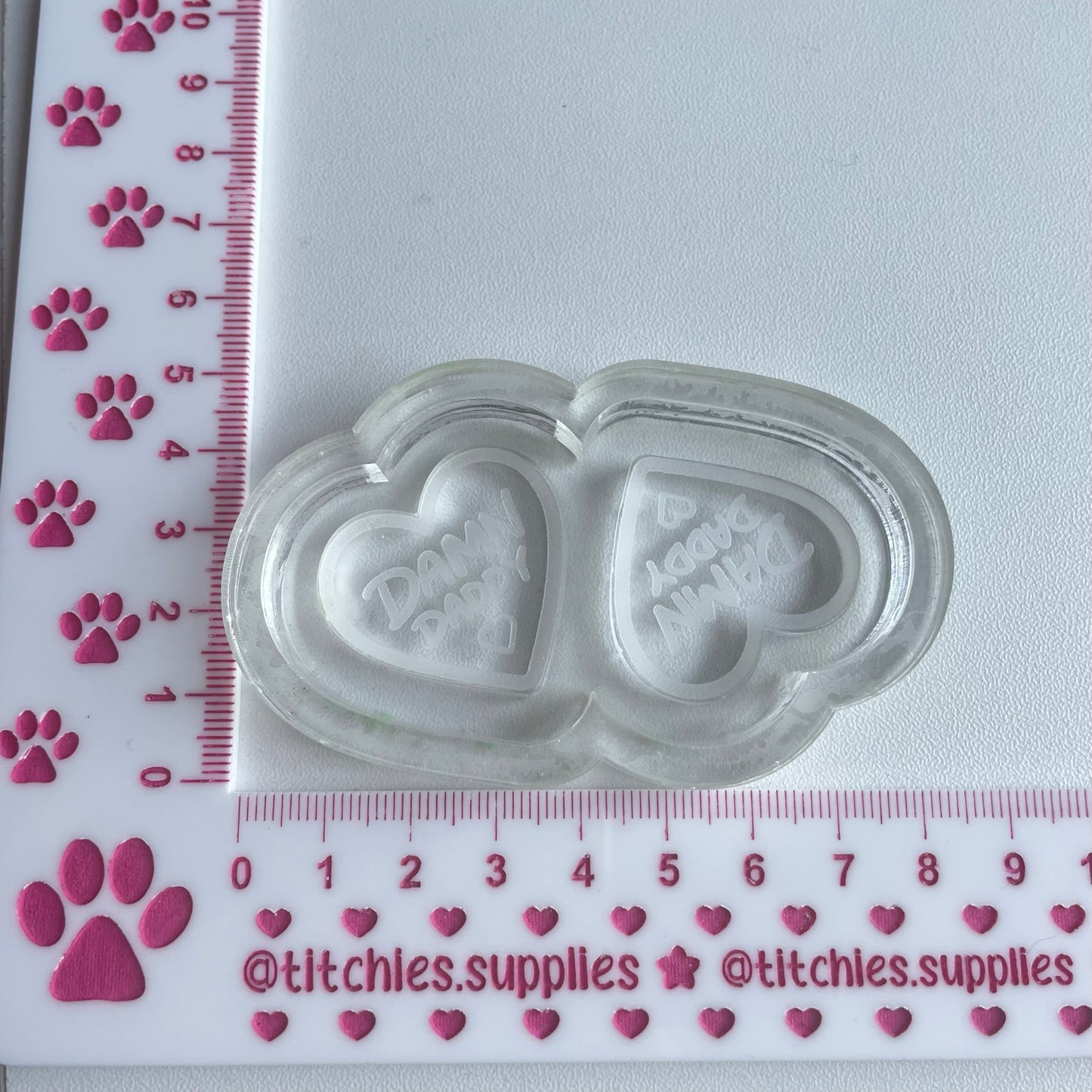 Damn Daddy Heart Earring Mould