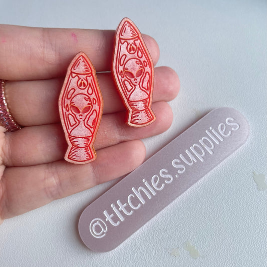 Alien Lava Lamp Earring Mould, 5mm Thick