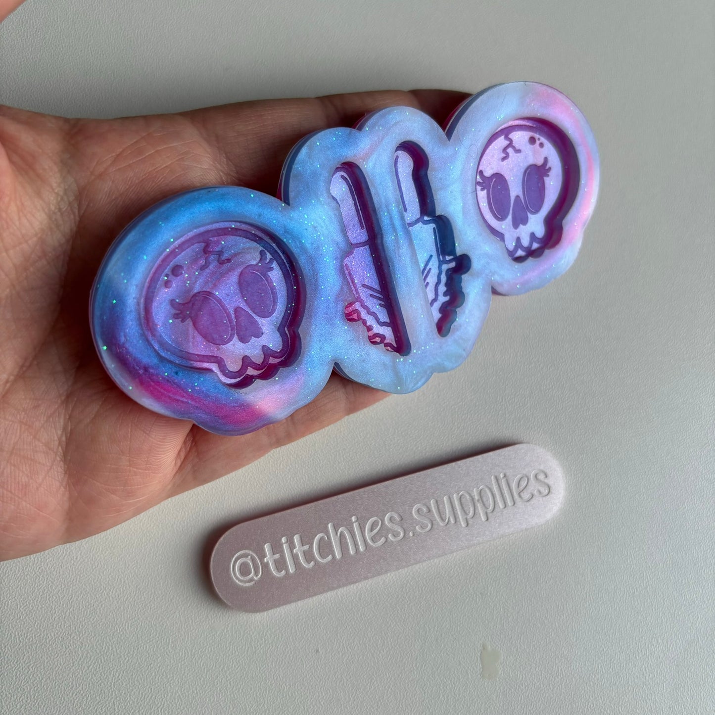 Cute Skull and Knife Earring Mould