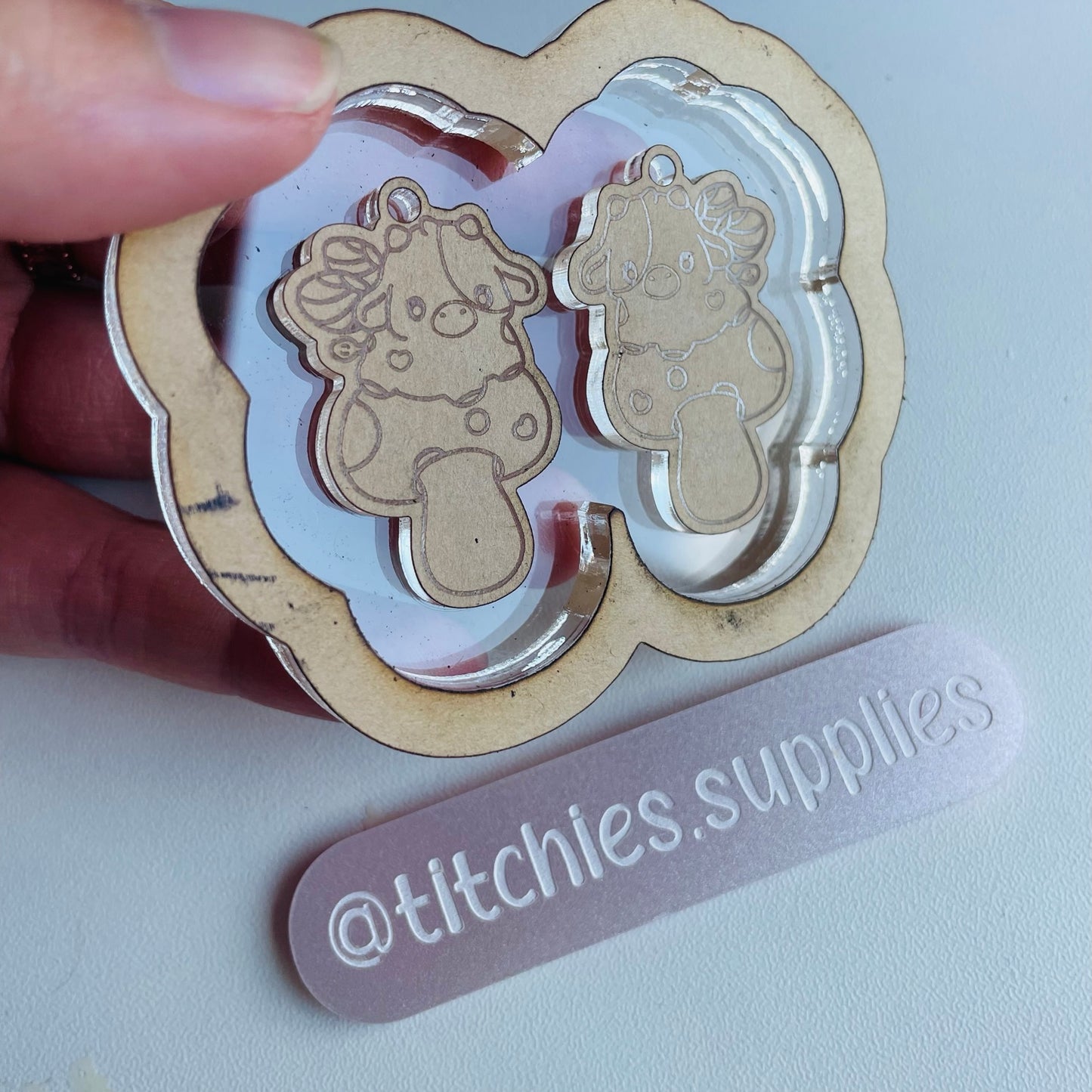 Cow on a Toadstool Earring Mould