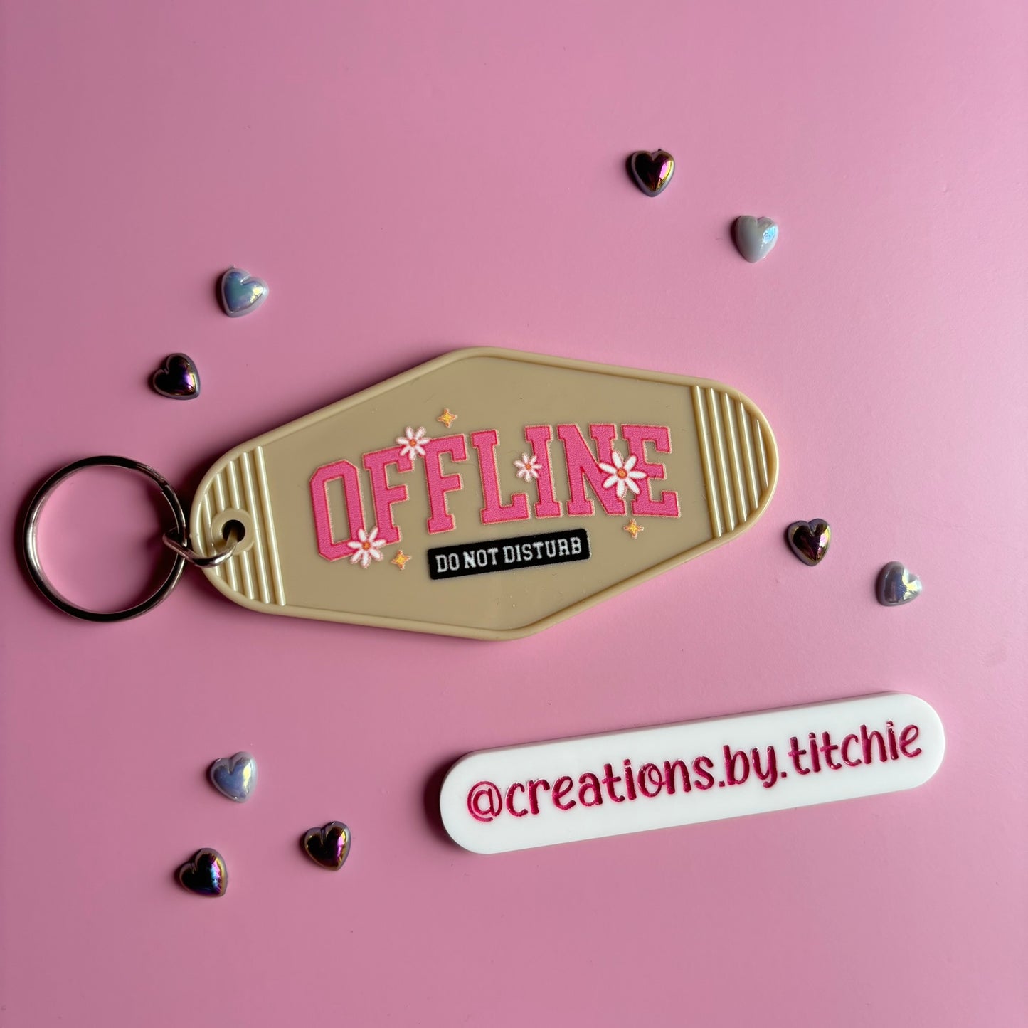 Motel Keyring - Beige "Offline"