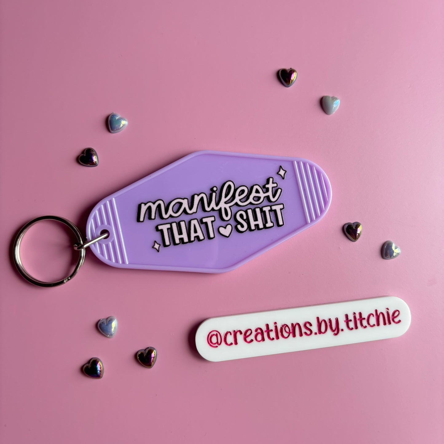 Motel Keyring - Lilac "Manifest that sh*t"