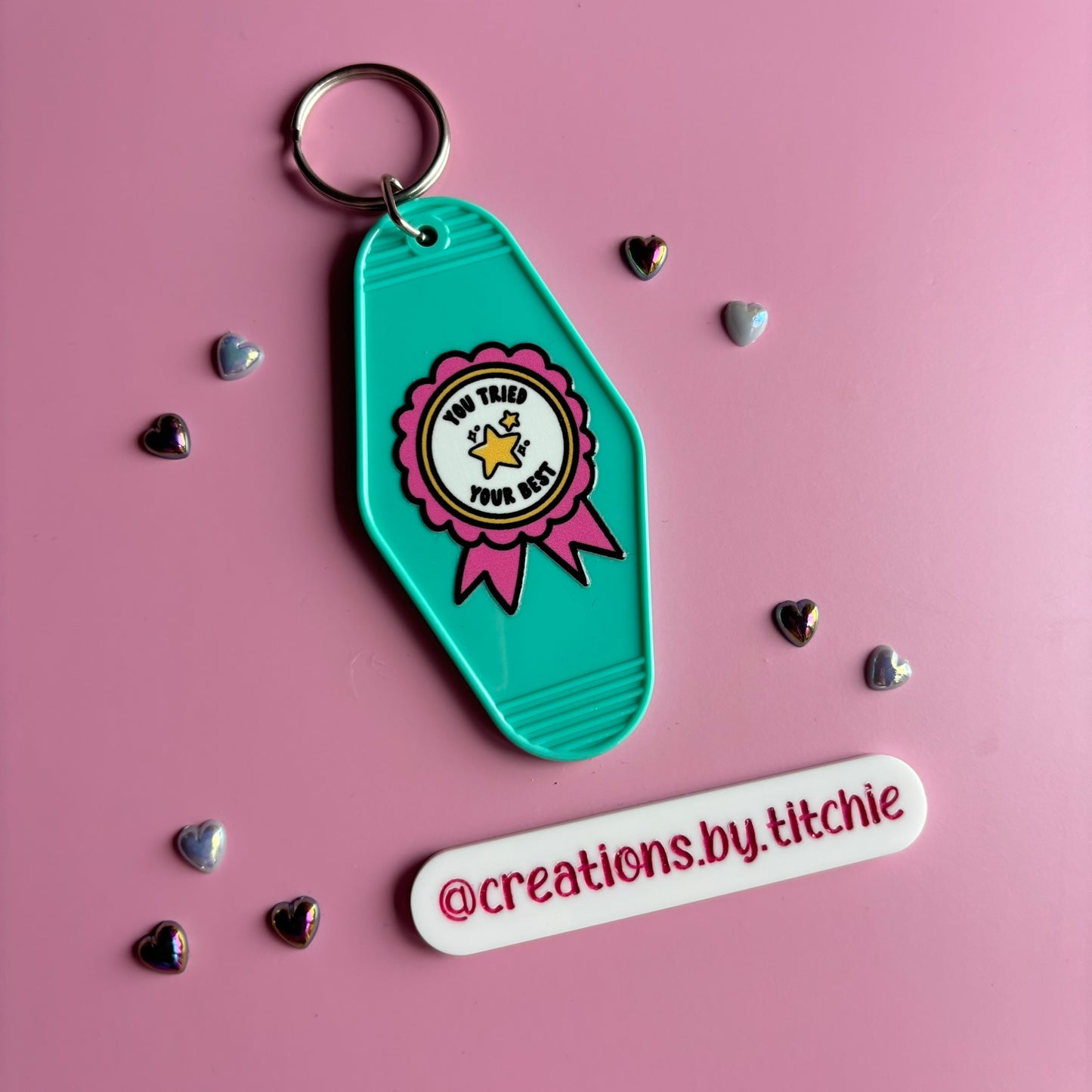 Motel Keyring - Mint "You tried your best"