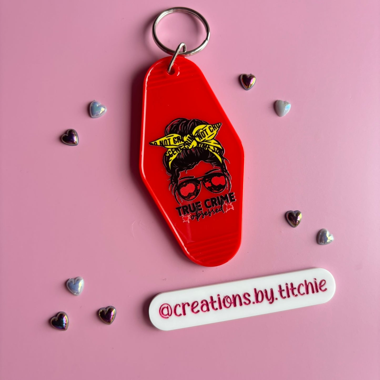 Motel Keyring - Red "True Crime Obsessed"