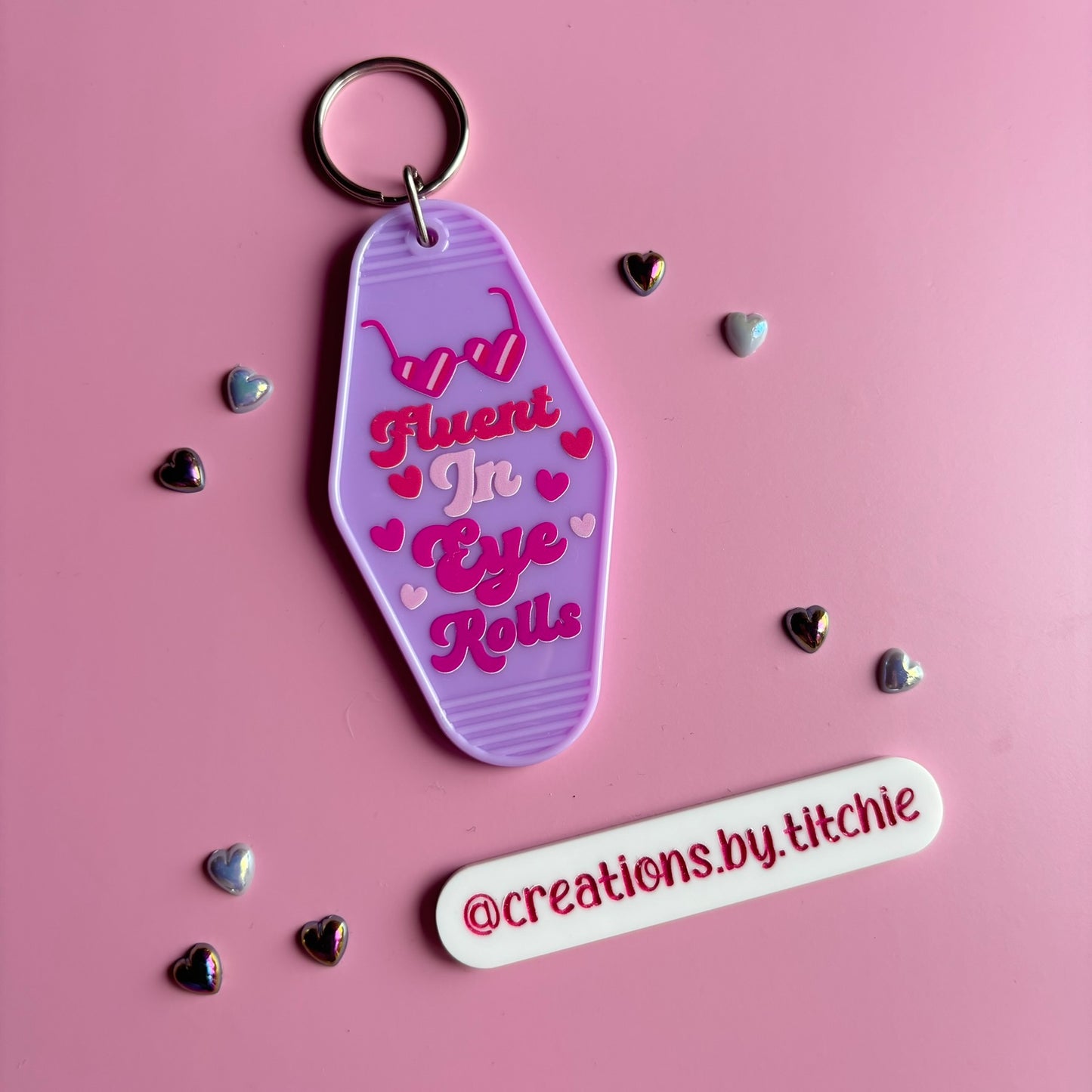 Motel Keyring - Lilac "Fluent in eye rolls"