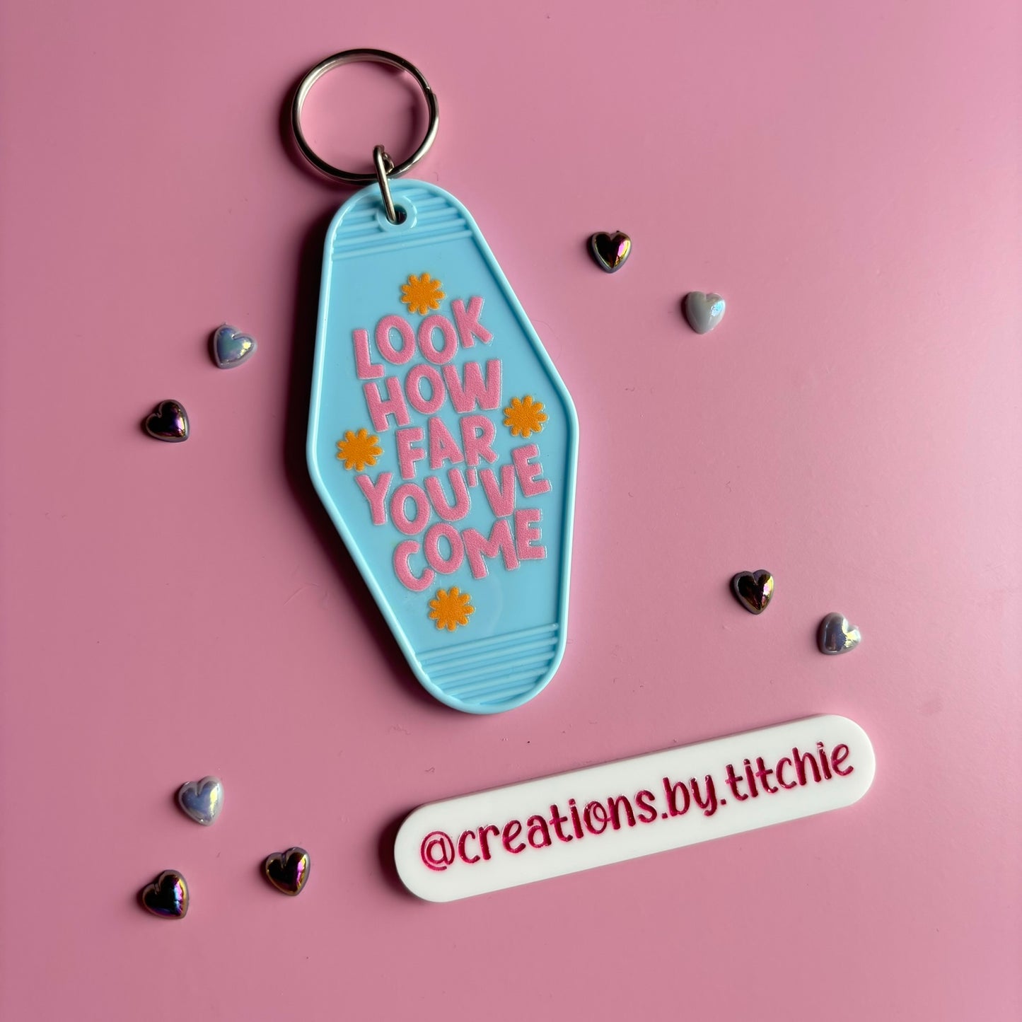 Motel Keyring - Blue "Look how far you've come"
