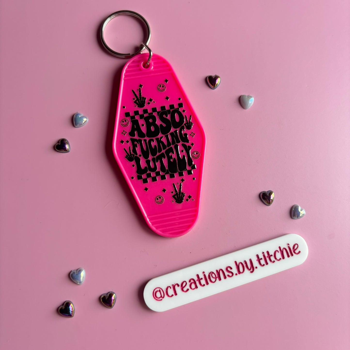 Motel Keyring - Hot Pink "Absof*ckinglutely"