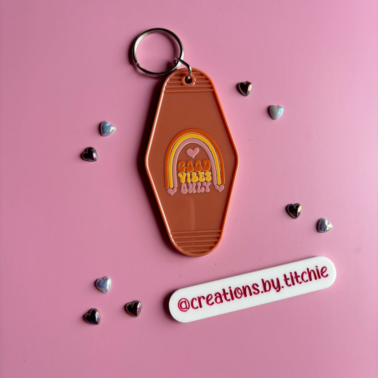 Motel Keyring - Black "Good vibes only"