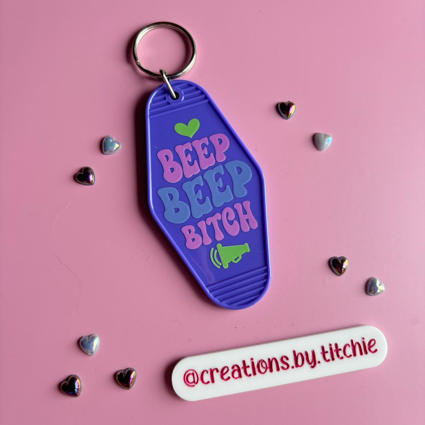 Motel Keyring - Purple "Beep Beep B*tch"