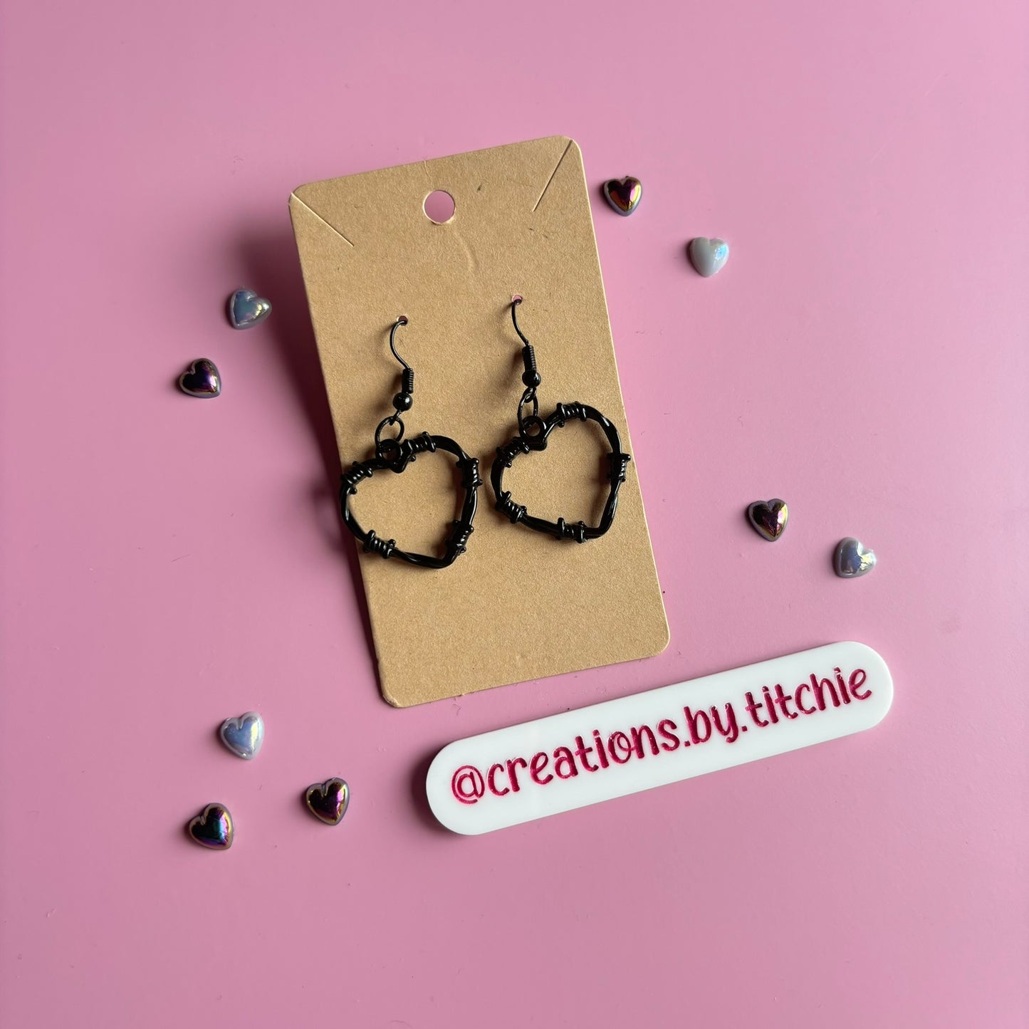 Barbed Wire Heart Earrings