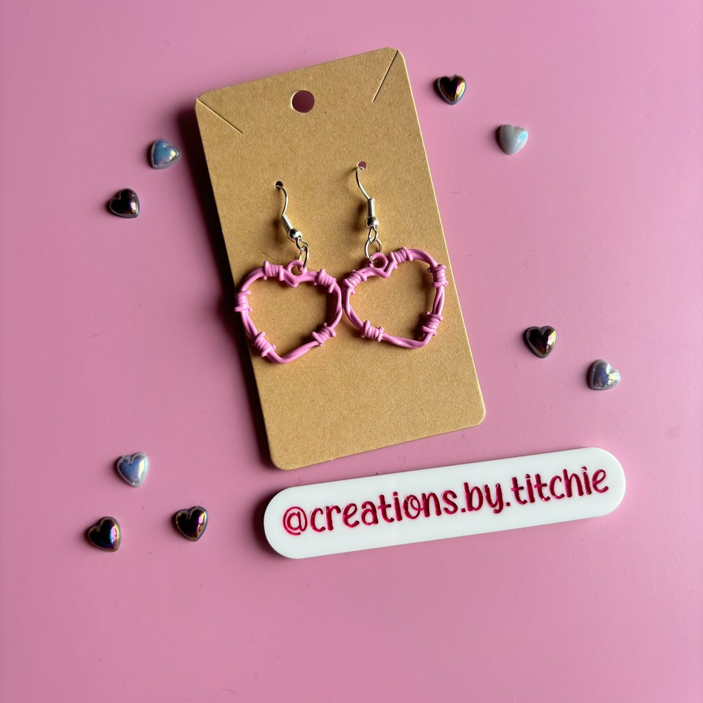 Barbed Wire Heart Earrings