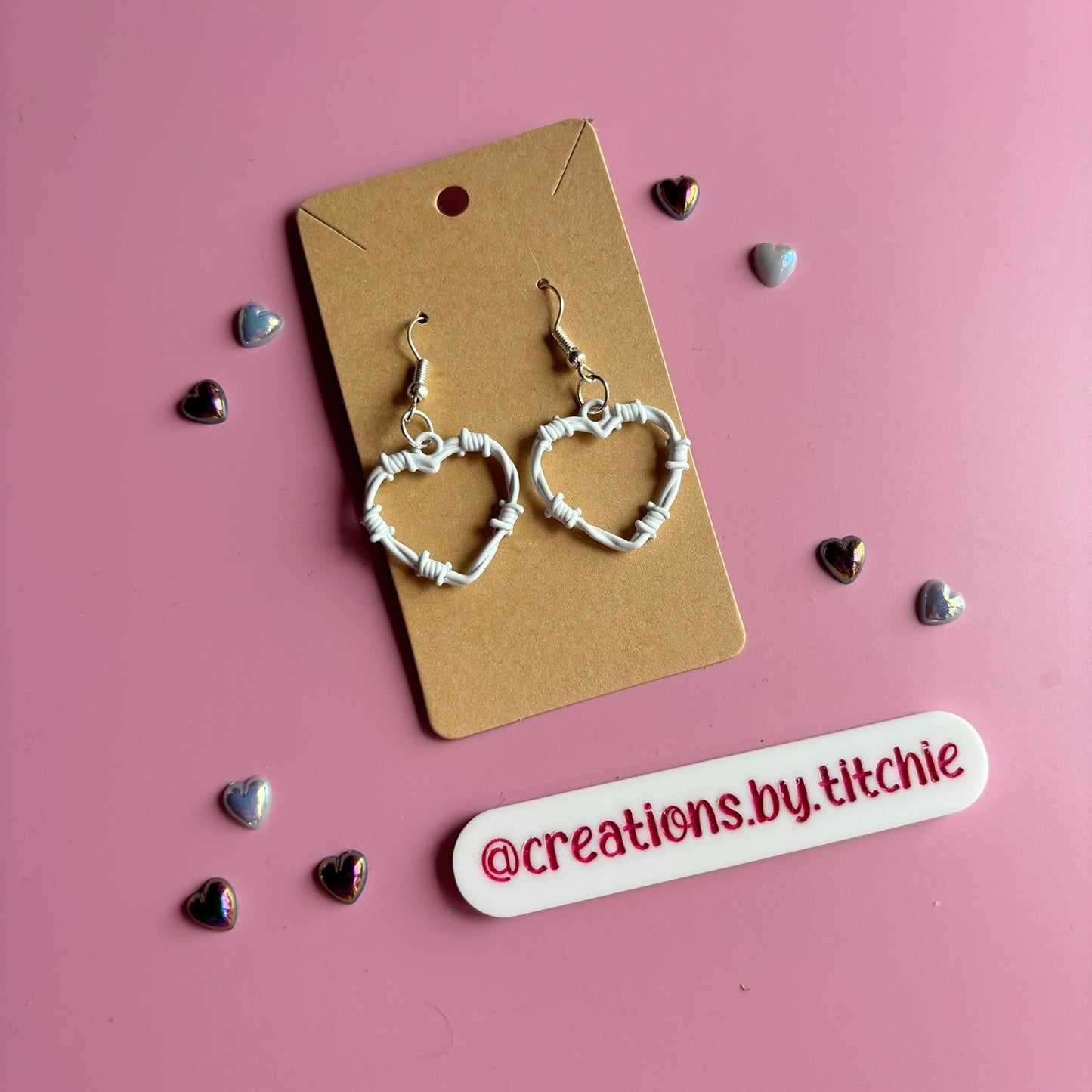 Barbed Wire Heart Earrings