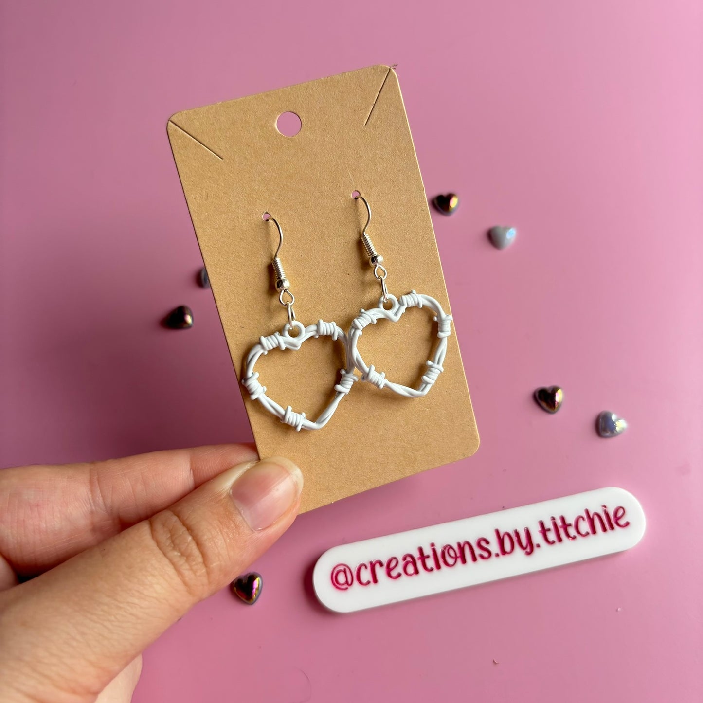 Barbed Wire Heart Earrings