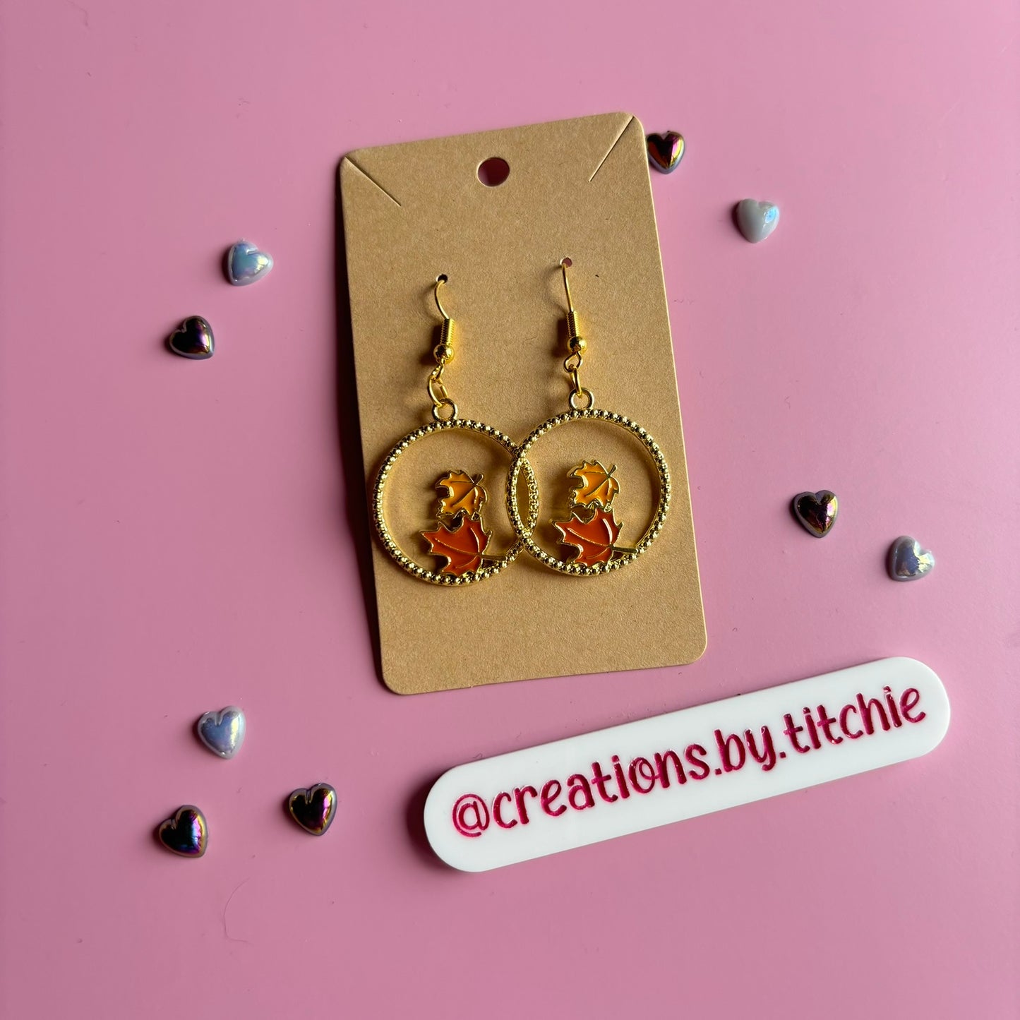 Maple Leaf Loop Earrings
